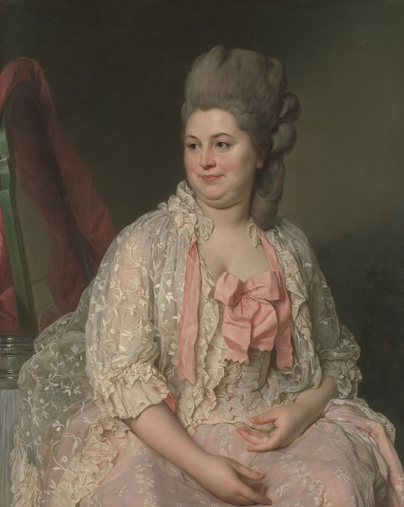 Detail of Madame de Saint-Morys, 1776 by Joseph Siffred Duplessis