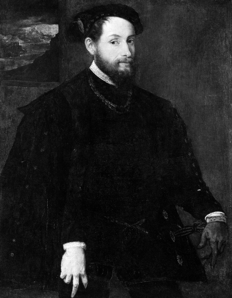Detail of Portrait of a Man by Lambert Sustris
