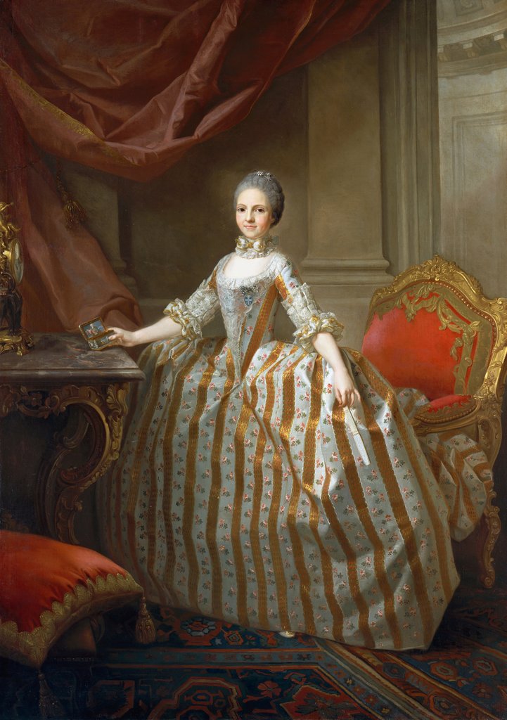 Detail of Maria Luisa of Parma, Later Queen of Spain, 1765 by Laurent Pecheux