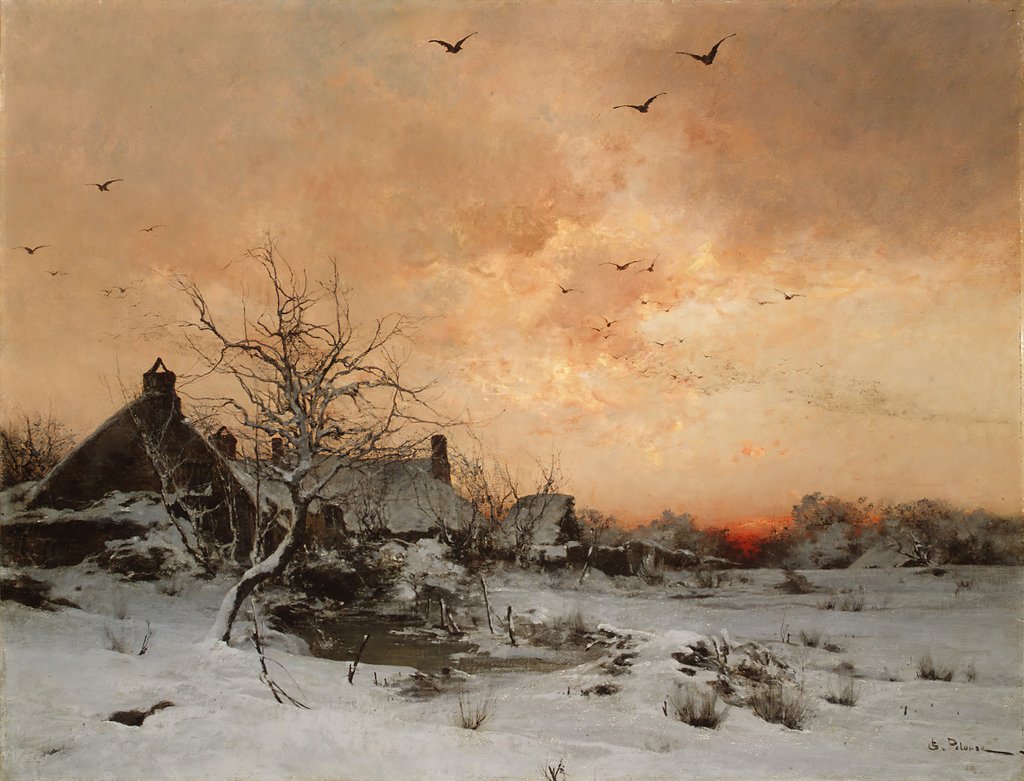 Detail of January: Cernay, near Rambouillet by Leon-Germain Pelouse