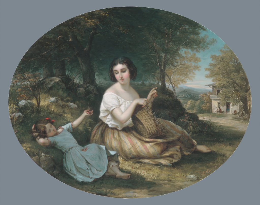Detail of The Basket Maker, 1853 by Louis Lang