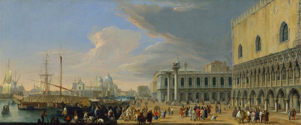 Detail of The Molo, Venice, Looking West, ca. 1709 by Luca Carlevarijs