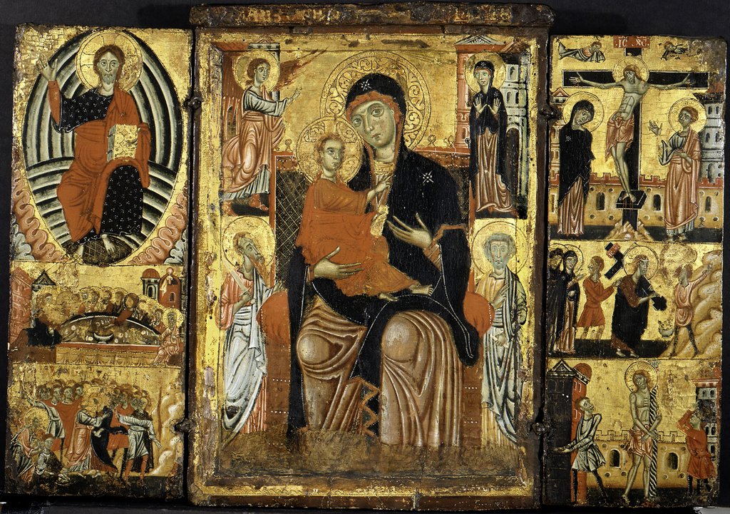 Detail of Madonna and Child Enthroned by Master of the Magdalen