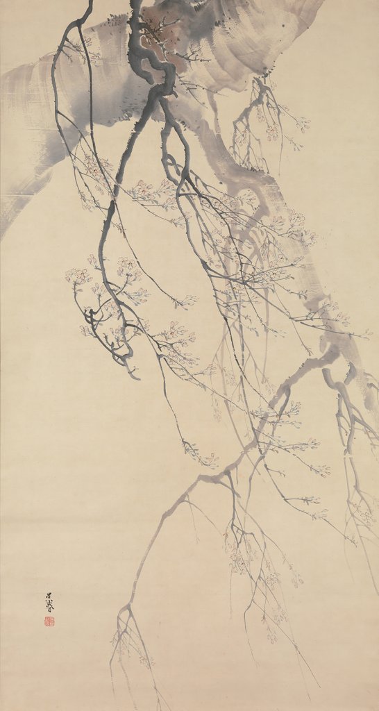 Detail of Cherry Blossoms, 18th century by Go Shun