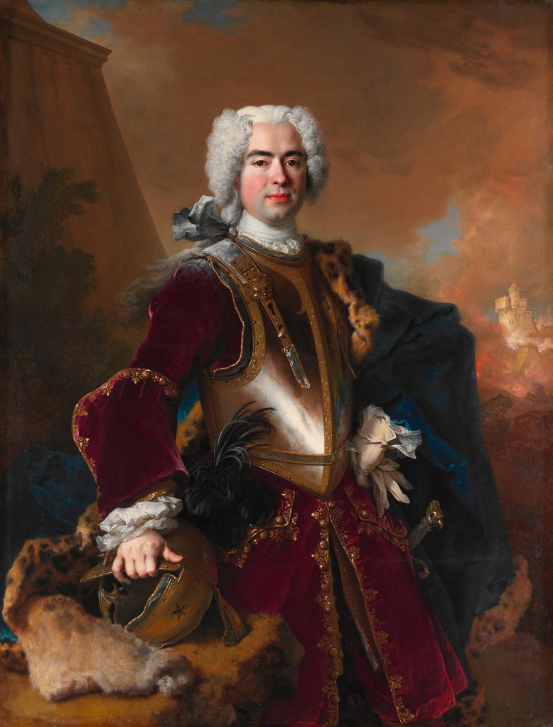 Detail of André François Alloys de Theys d'Herculais, 1727 by Nicolas de Largilliere