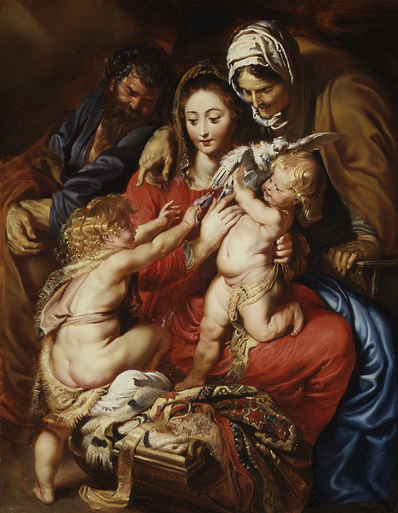 Detail of The Holy Family with Saint Elizabeth, Saint John, and a Dove, ca. 1608-9 by Peter Paul Rubens