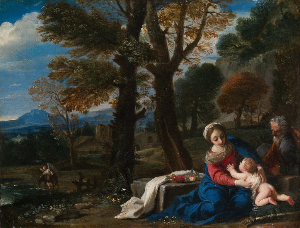 Detail of The Rest on the Flight into Egypt by Pier Francesco Mola