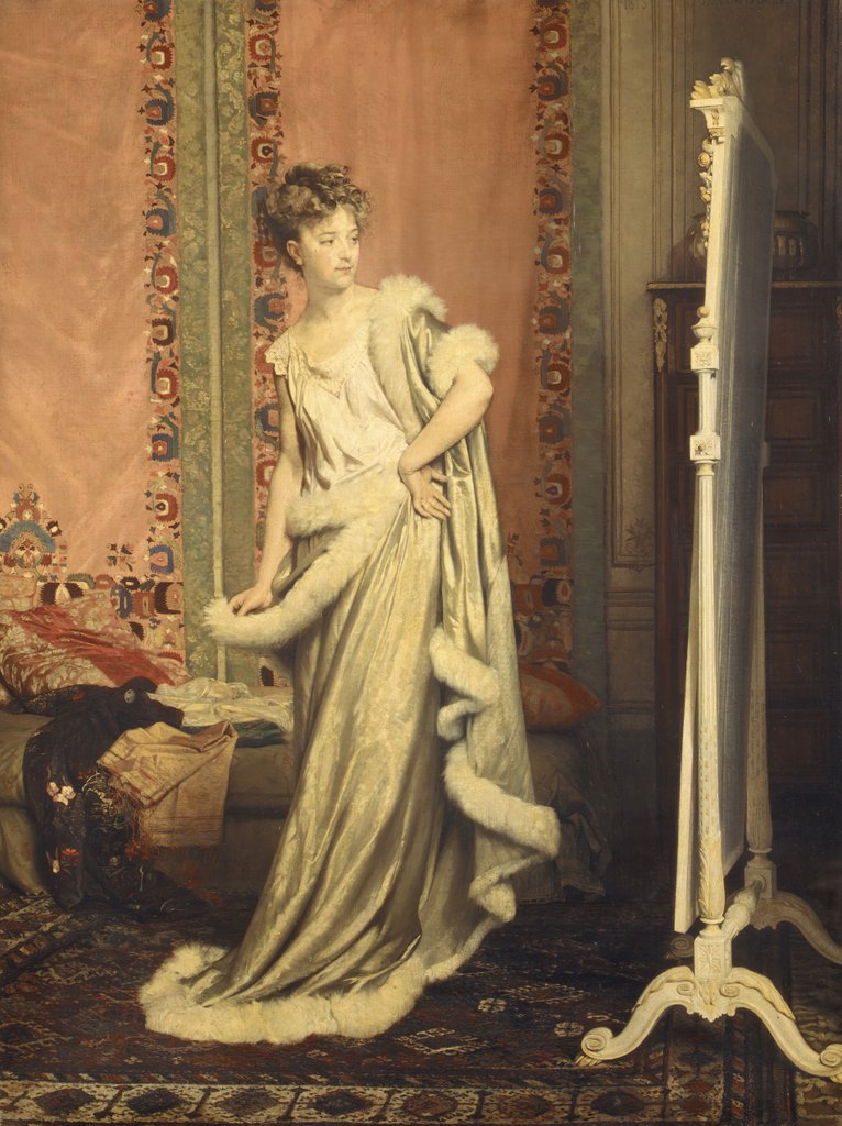 Detail of Before the Mirror, 1873 by Pierre-Paul-Leon Glaize
