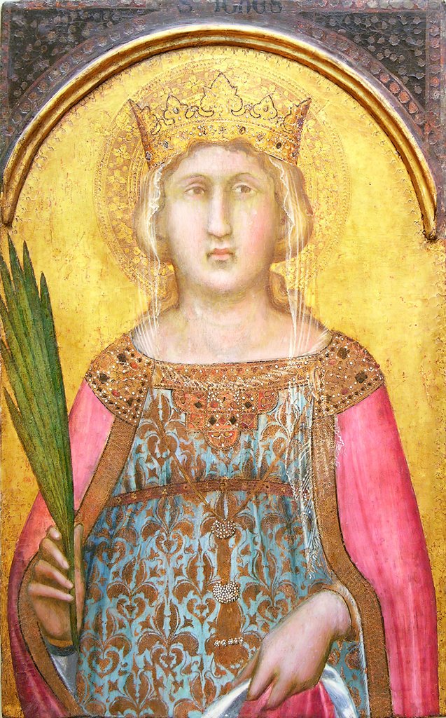 Detail of Saint Catherine of Alexandria, shortly after 1342 by Pietro Lorenzetti
