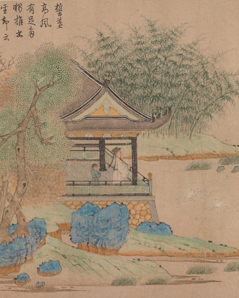 Detail of Wang Xizhi watching geese, ca. 1295 by Qian Xuan