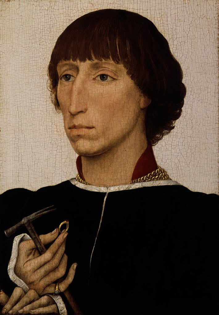 Detail of Francesco d'Este, ca. 1460 by Rogier Van der Weyden
