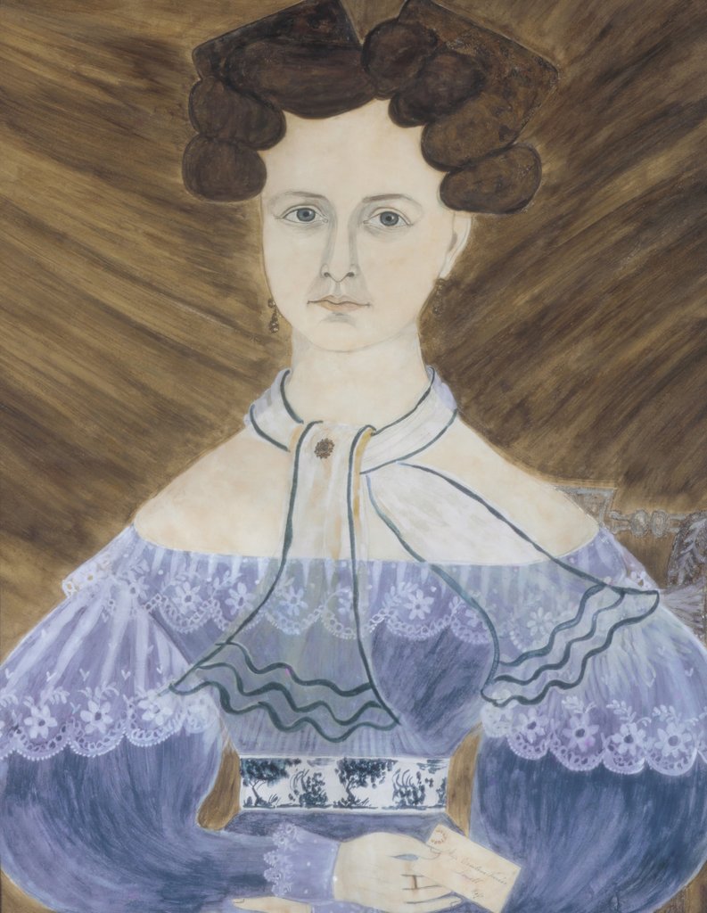 Detail of Miss Emeline Parker of Lowell, Massachusetts, 1832 by Ruth Whittier Shute