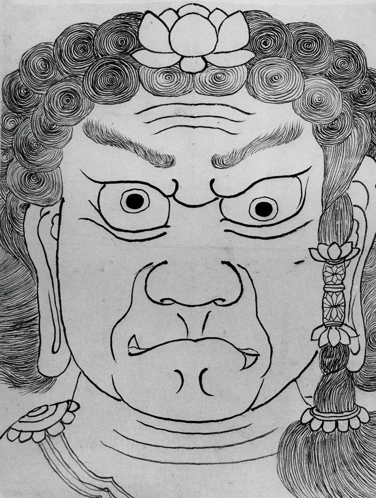 Detail of Mask of Fudo Myoo, 18th-19th century by School of Katsushika Hokusai