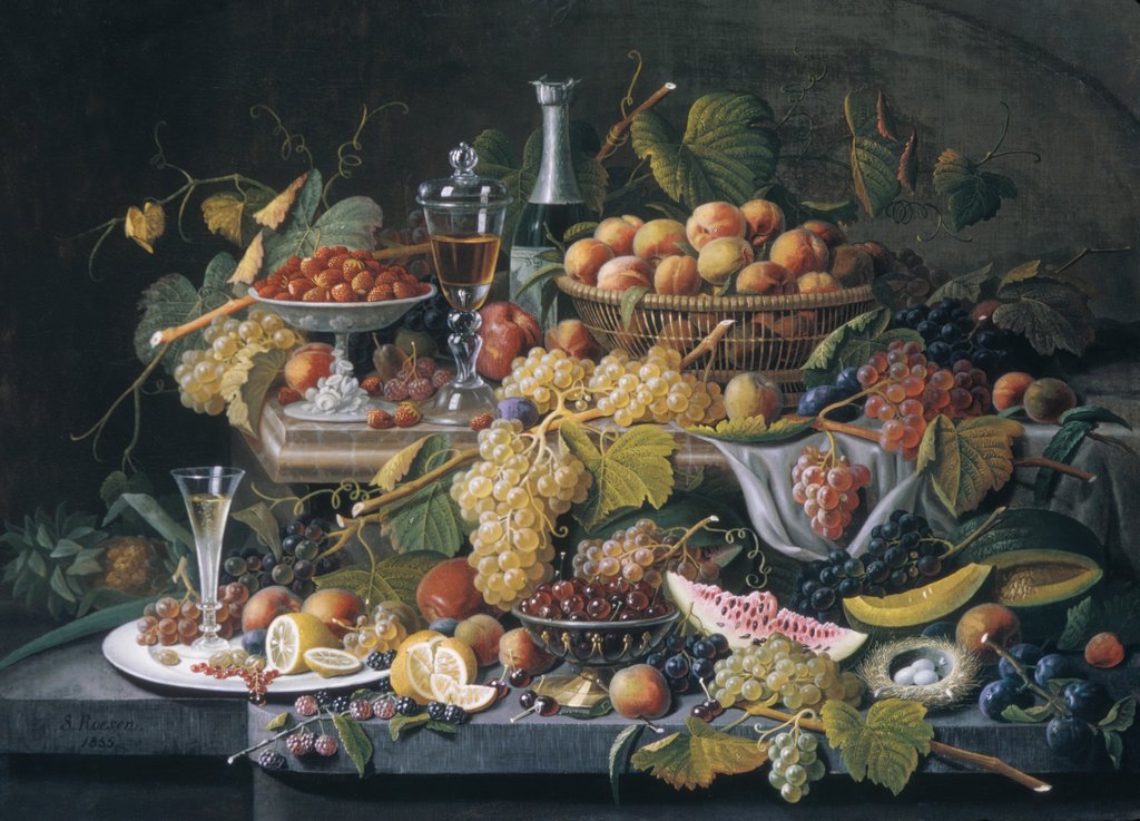 Detail of Still Life: Fruit, 1855 by Severin Roesen