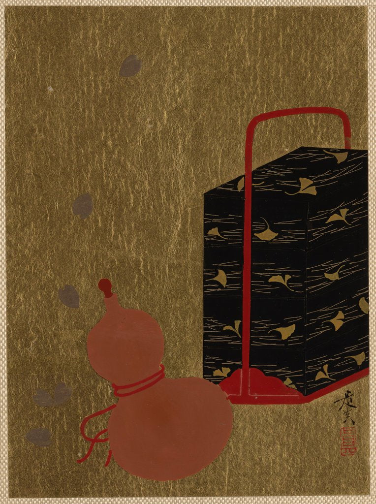 Detail of Lacquer Box and Gourd by Shibata Zeshin