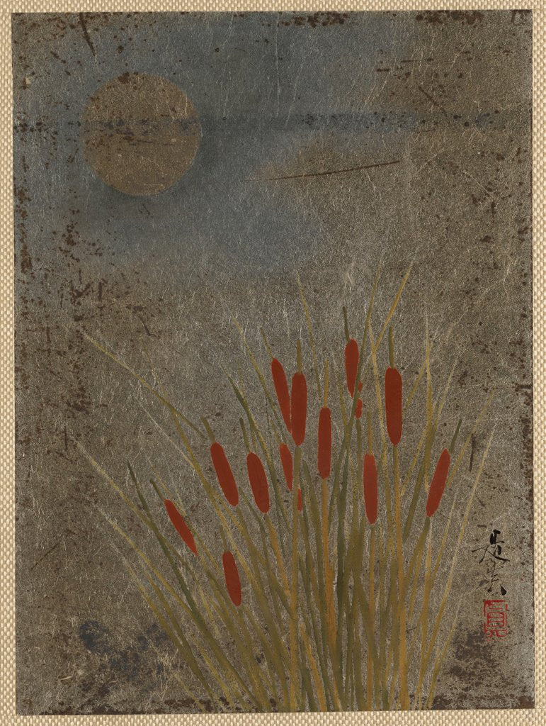 Detail of Cat Tails and Moon by Shibata Zeshin