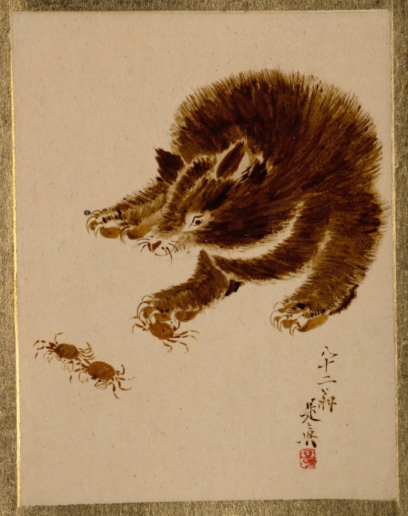 Detail of Bear and Crabs by Shibata Zeshin