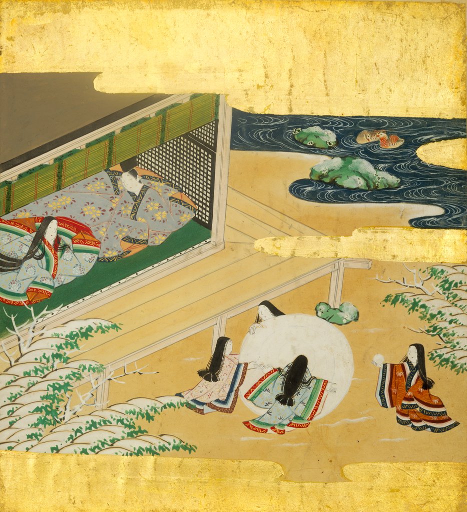 Detail of The Tale of Genji, 17th century by Shoren'in Sonjun Shinno
