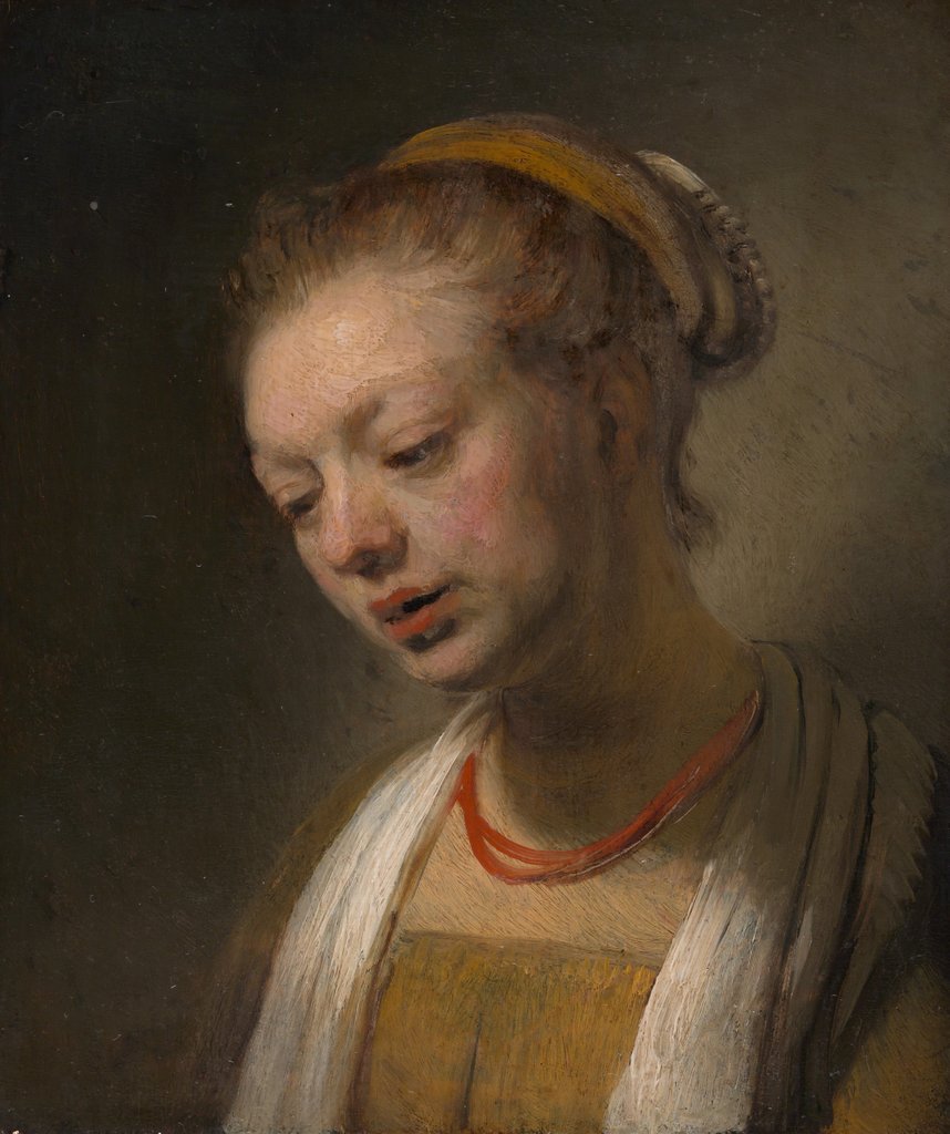 Detail of Young Woman with a Red Necklace, ca. 1645 by Unknown