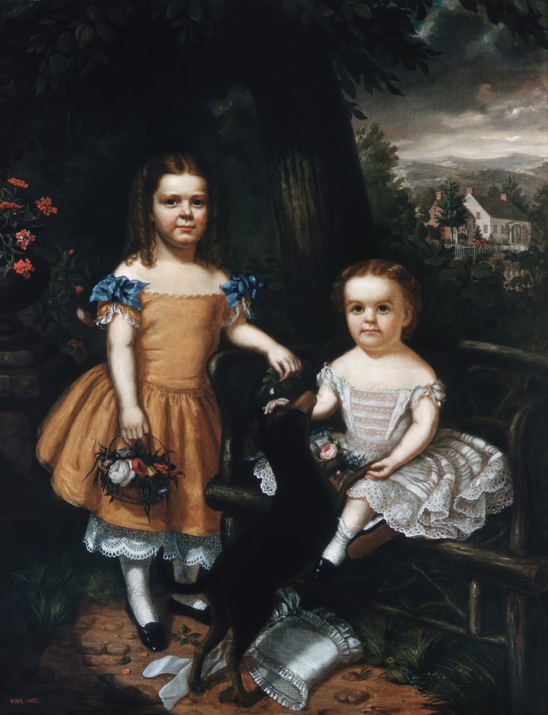 Detail of The Daughters of Daniel T. MacFarlan, 1857 by Theodore E. Pine