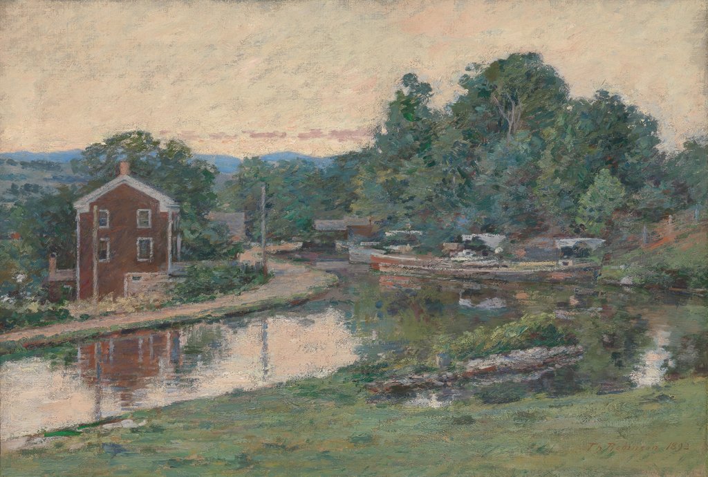 Detail of Evening at the Lock, Napanoch, New York, 1893 by Theodore Robinson