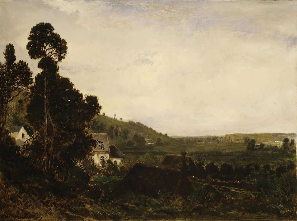 Detail of An Old Chapel in a Valley, ca. 1835 by Theodore Rousseau