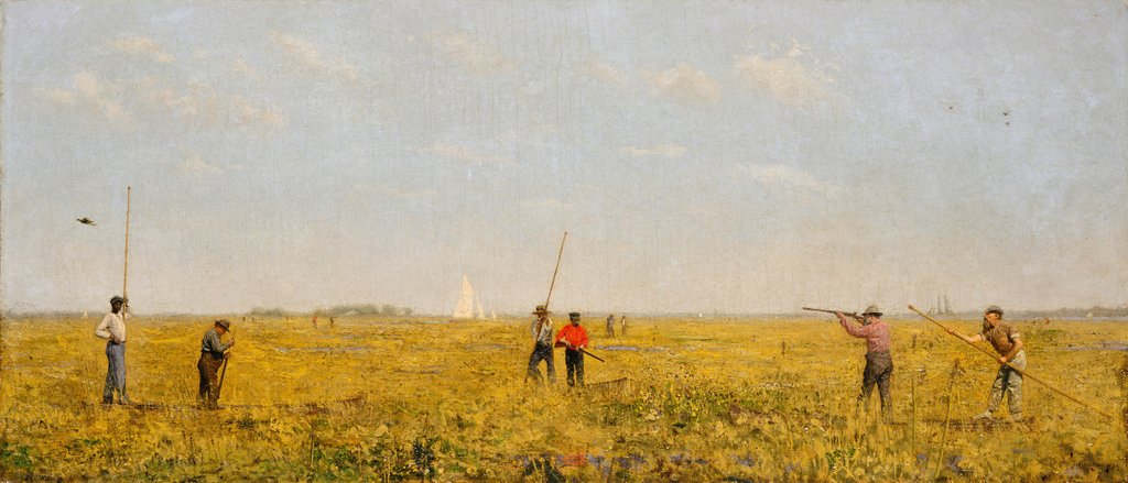 Detail of Pushing for Rail, 1874 by Thomas Eakins