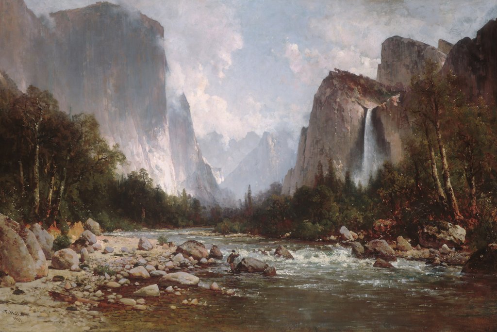 Detail of View of Yosemite Valley, 1885 by Thomas Hill
