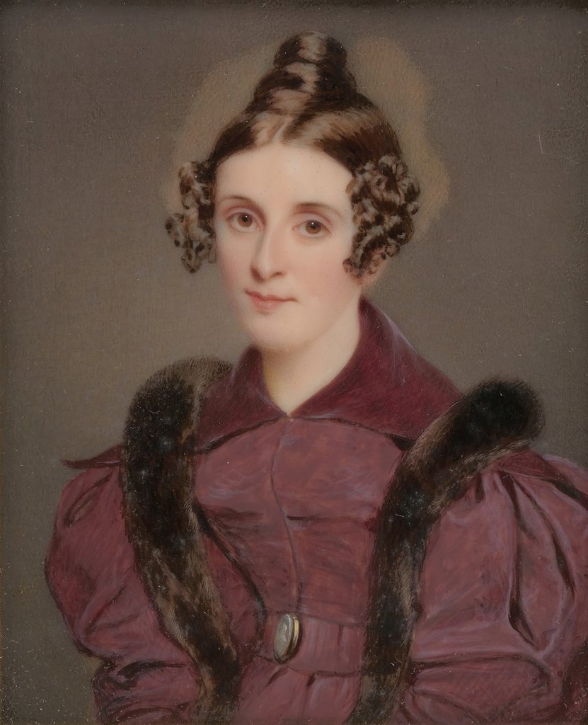 Detail of Portrait of a Lady, ca. 1835 by Thomas Seir Cummings