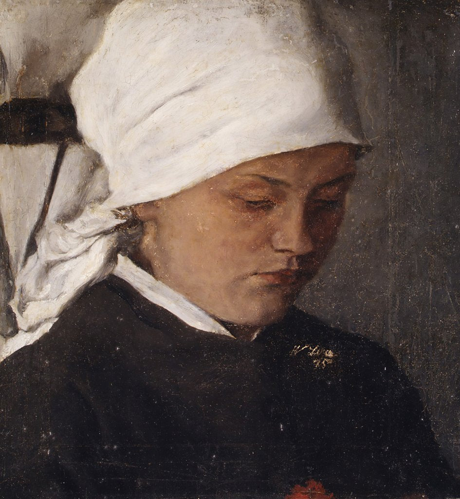 Detail of Peasant Girl with a White Headcloth, 1885 by Wilhelm Maria Hubertus Leibl