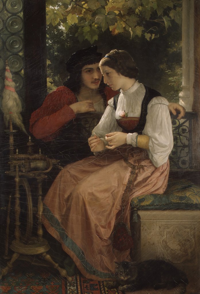 Detail of The Proposal, 1872 by William-Adolphe Bouguereau