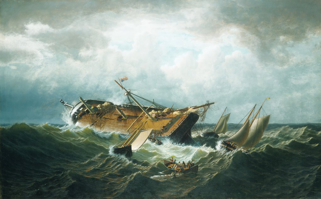 Detail of Shipwreck off Nantucket, ca. 1860-61 by William Bradford