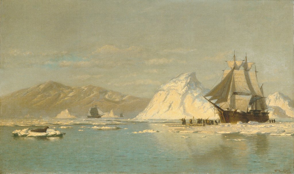 Detail of Off Greenland?Whaler Seeking Open Water by William Bradford