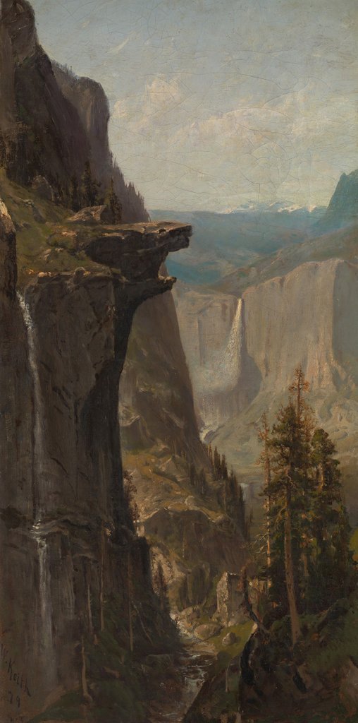 Detail of Yosemite Falls, from Glacier Point, 1879 by William Keith