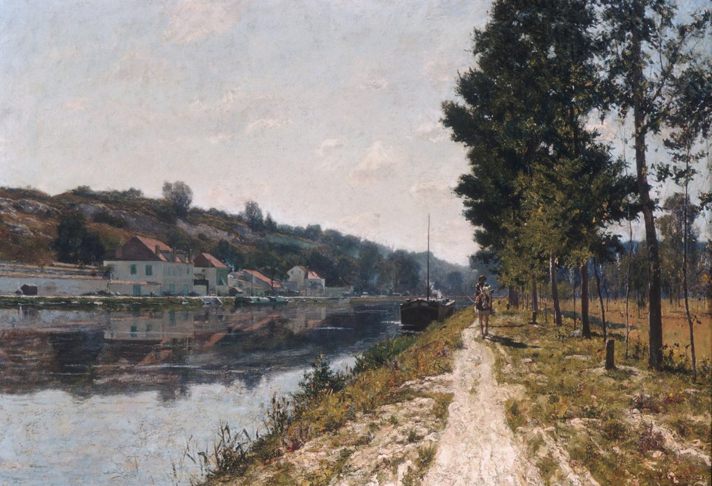 Detail of Banks of the Loing, ca. 1894-97 by William Lamb Picknell