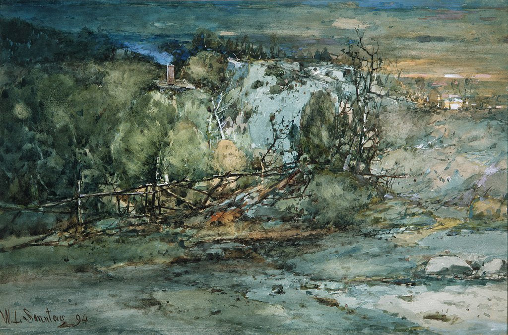 Detail of Frontier Cabin, 1894 by William Louis Sonntag