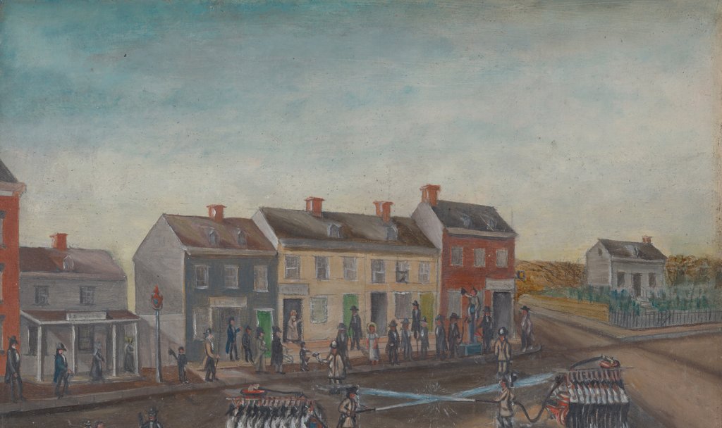 Detail of Firemen's Washing Day, 1870s by William P. Chappel