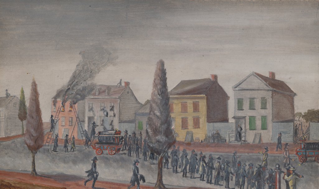 Detail of Fighting a Fire, 1870s by William P. Chappel