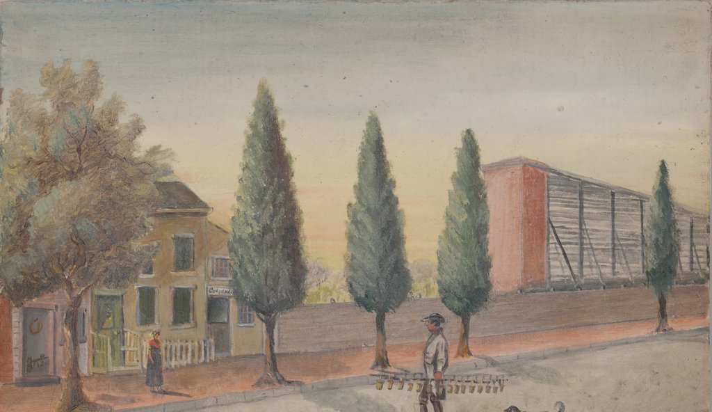 Detail of Strawberry Pedlar, 1870s by William P. Chappel