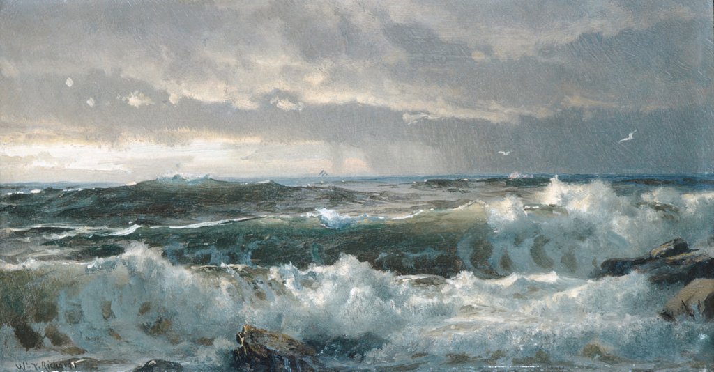 Detail of Surf on Rocks, 1890s by William Trost Richards