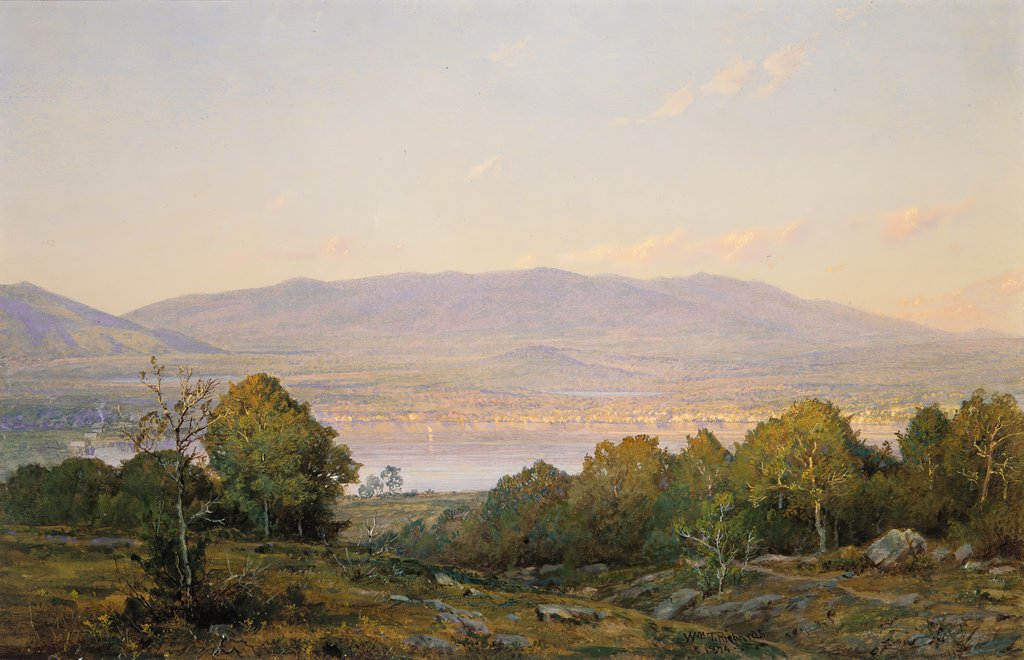 Detail of Sundown at Centre Harbor, New Hampshire, 1874 by William Trost Richards