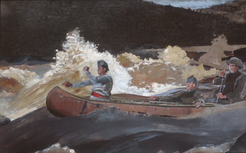 Detail of Shooting the Rapids, Saguenay River, 1905-10 by Winslow Homer