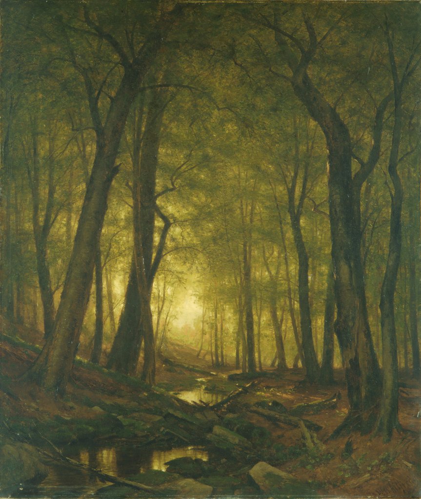 Detail of Evening in the Woods, 1876 by Worthington Whittredge