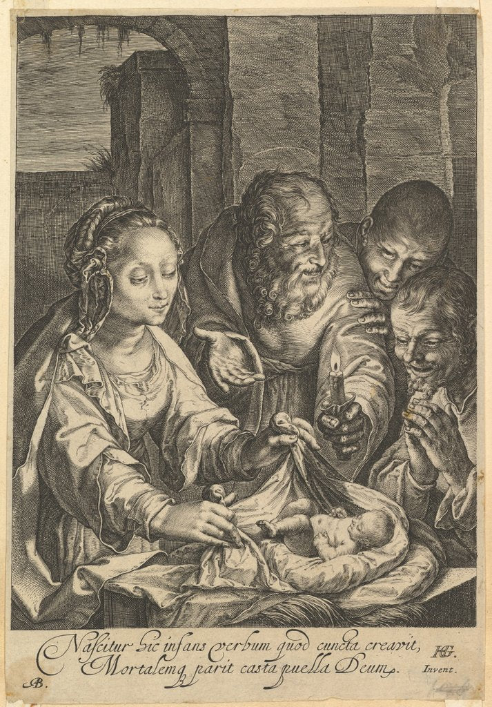 Detail of The Adoration of the Shepherds, after 1650 by Abraham Blooteling