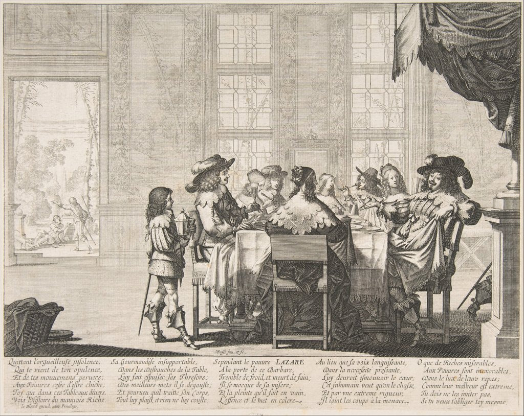 Detail of The Banquet of the Rich Man, mid to late 17th century by Abraham Bosse