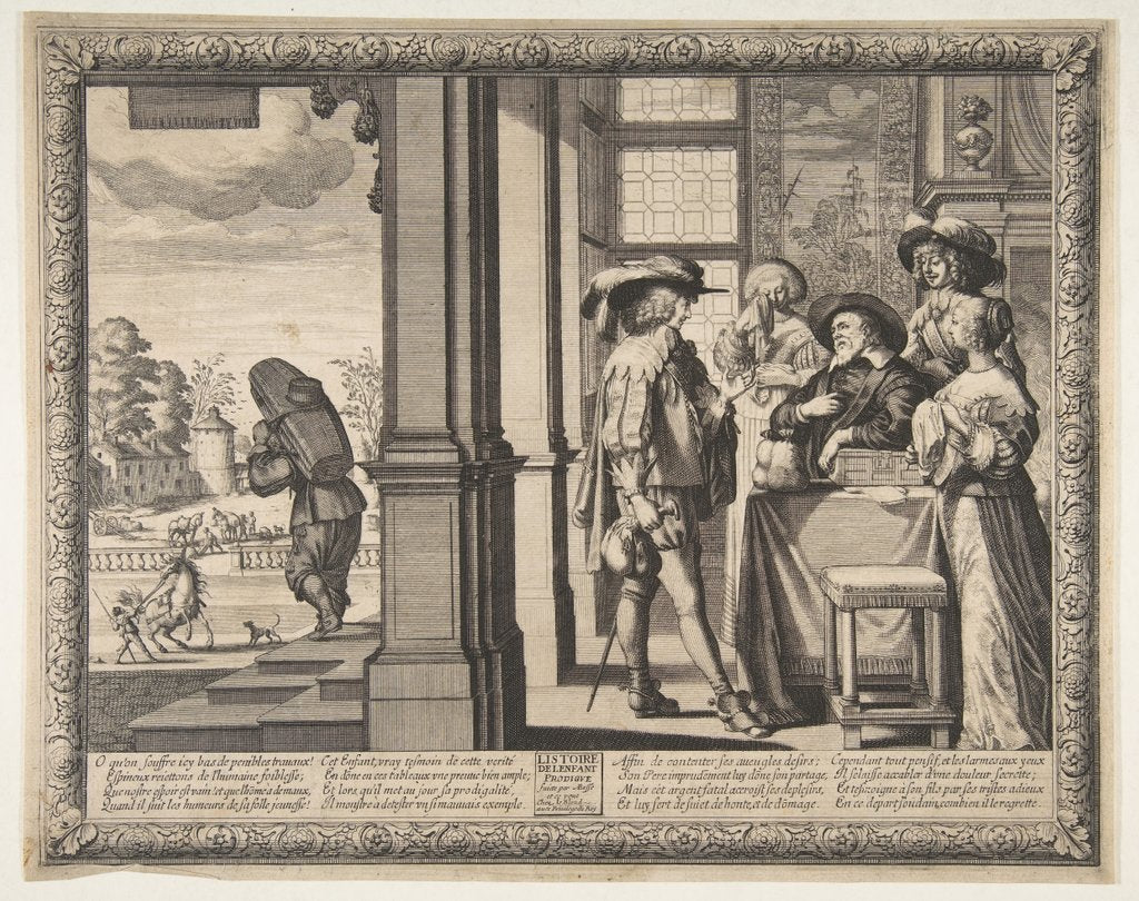 Detail of The Prodigal Son Leaves Home, ca. 1636 by Abraham Bosse