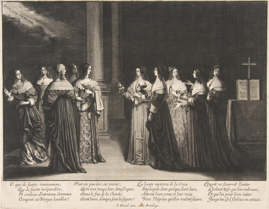 Detail of The Wise Virgins Refuse Oil to the Foolish Virgins, ca. 1635 by Abraham Bosse