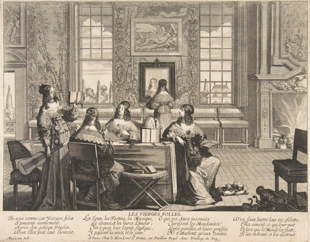 Detail of The Foolish Virgins Conversing, ca. 1635 by Abraham Bosse