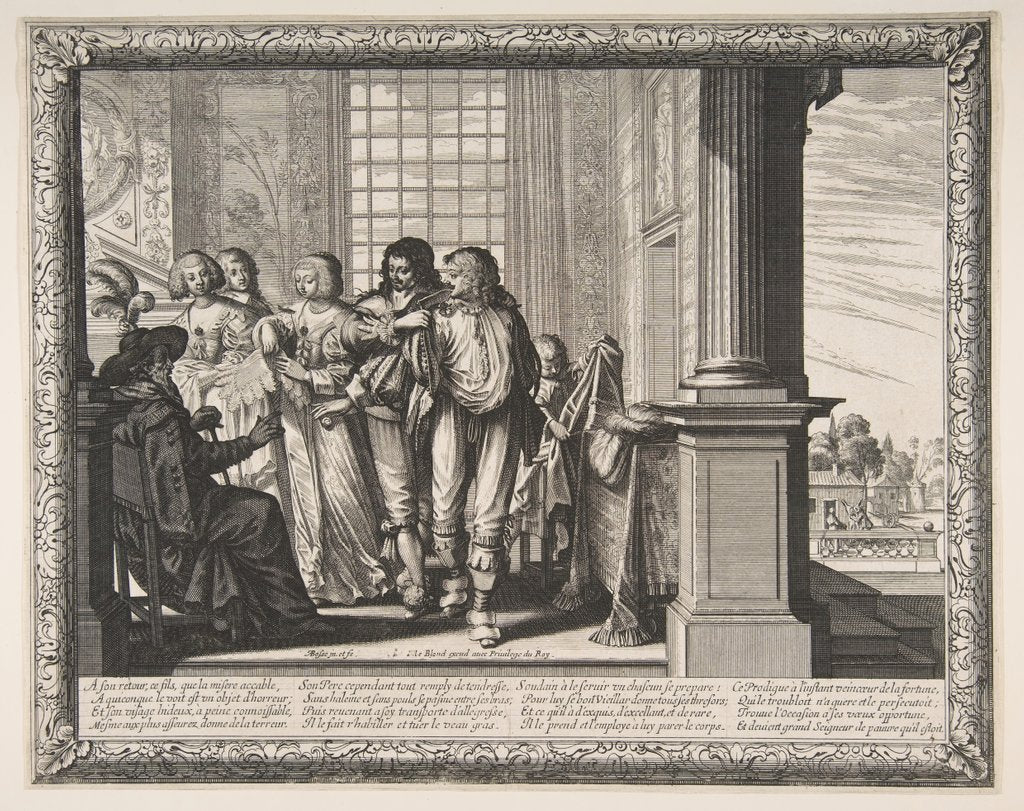 Detail of The Prodigal Son Changes Clothes, ca. 1636 by Abraham Bosse