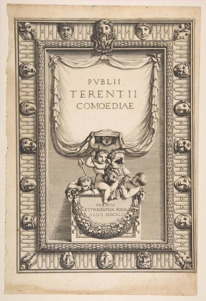 Detail of Title Page: Comedies of Terence, 1642 by Abraham Bosse